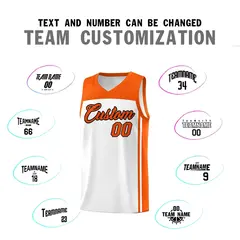 White Orange Classic Sets Sports Basketball Jersey 4