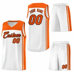 White Orange Classic Sets Sports Basketball Jersey 6