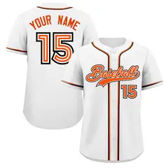 White Orange Classic Style Authentic Baseball Jersey