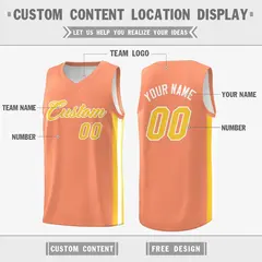 White Orange Double Side Basketball Jersey 2