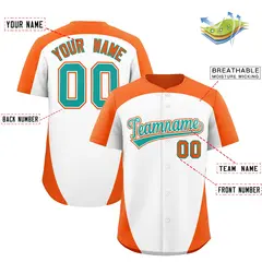 White Orange Edge Color Block Authentic Baseball Jersey 2