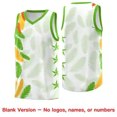 White Orange Feather Series Graffiti Pattern Basketball Jersey 6