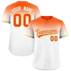 White Orange Gradient Authentic Baseball Jersey