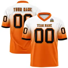 White Orange Gradient Fashion Authentic Football Jersey 1