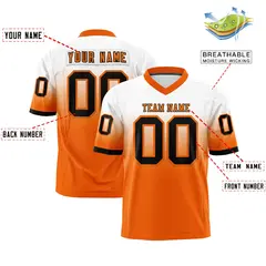 White Orange Gradient Fashion Authentic Football Jersey 2