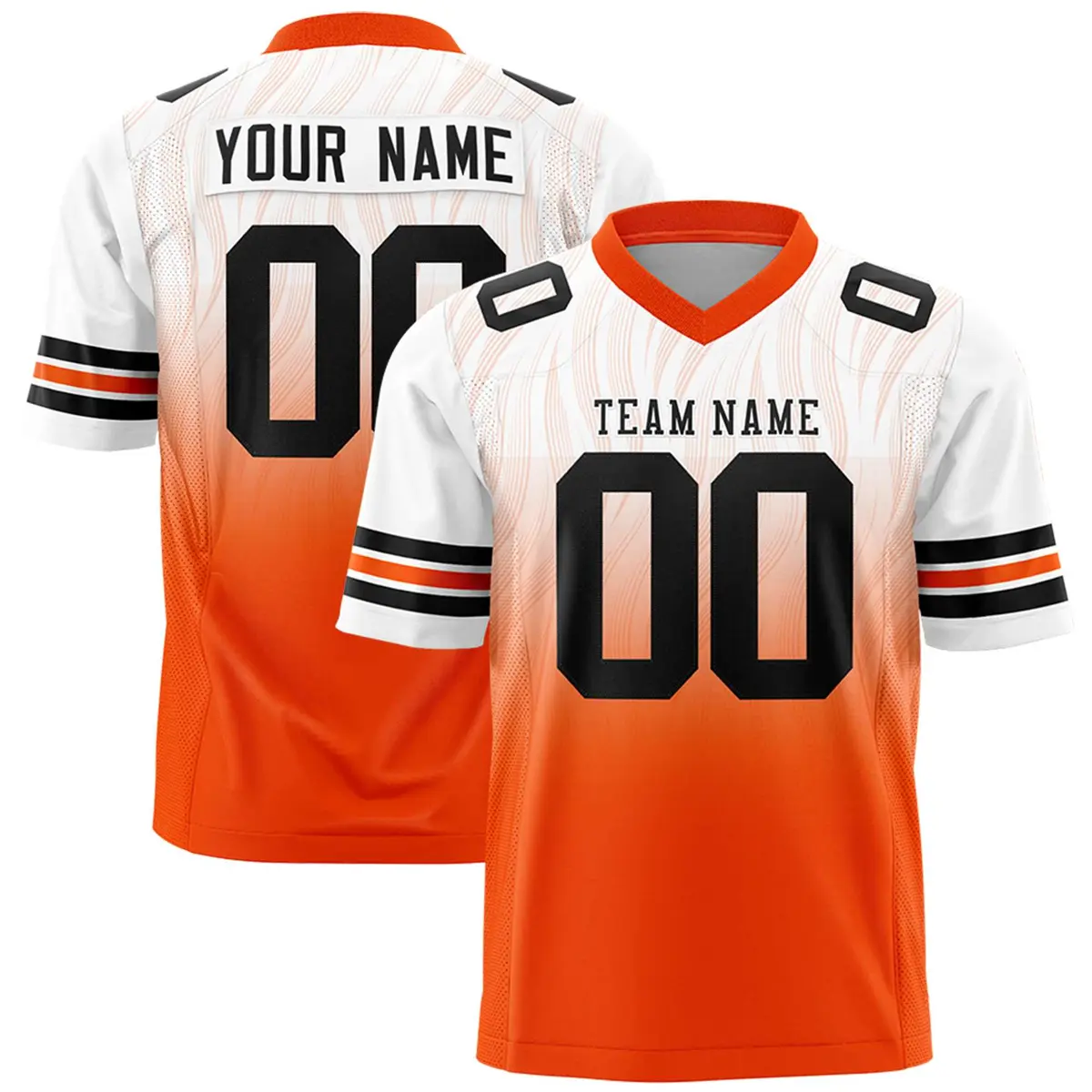 White Orange Gradient Outdoor Flag Football Jersey