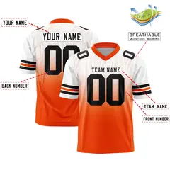 White Orange Gradient Outdoor Flag Football Jersey 2
