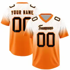 White Orange Gradient Outdoor Football Jersey