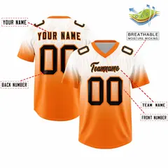 White Orange Gradient Outdoor Football Jersey 2