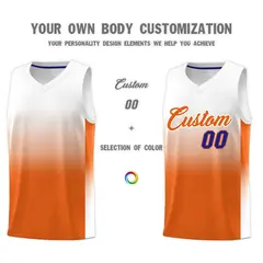 White Orange Gradient Sports Basketball Jersey 3