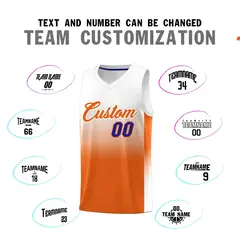 White Orange Gradient Sports Basketball Jersey 4
