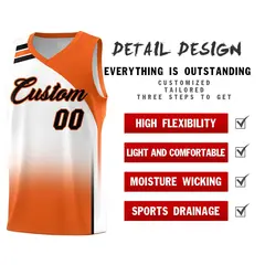 White Orange Gradient Sports Basketball Jersey 2