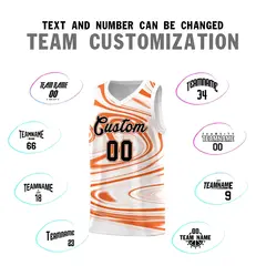 White Orange Graffiti Fluids Basketball Uniform Jersey Sets 4