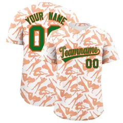 White Orange Graffiti Pattern Baseball Jersey 1
