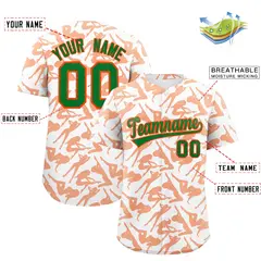 White Orange Graffiti Pattern Baseball Jersey 2