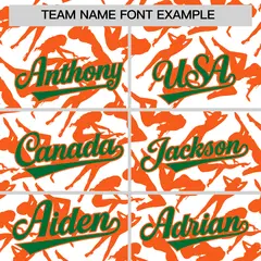 White Orange Graffiti Pattern Baseball Jersey 3
