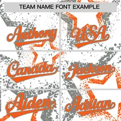 White Orange Graffiti Star Ink Texture Baseball Jersey 3