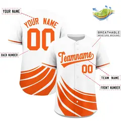 White Orange Graffiti Wind Mark Baseball Jersey 2