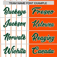 White Orange Green Pinstripe Raglan Baseball Jersey 14