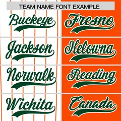 White Orange Green Pinstripe Raglan Baseball Jersey 26