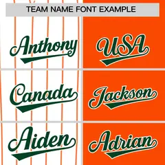 White Orange Green Pinstripe Raglan Baseball Jersey 3