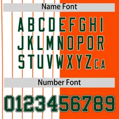 White Orange Green Pinstripe Raglan Baseball Jersey 4