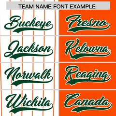 White Orange Green Pinstripe Raglan Baseball Jersey 8