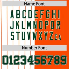 White Orange Green Pinstripe Raglan Baseball Jersey 9