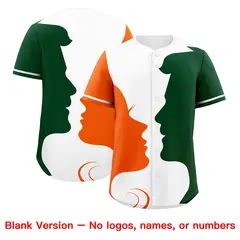 White Orange Green Valentine's Day Couple Silhouettes Baseball Jersey 2