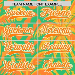 White Orange Hawaiian Graffiti Palm Tree Baseball Jersey 3