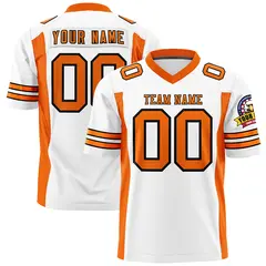 White Orange Insert Color Design Authentic Football Jersey