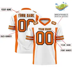 White Orange Insert Color Design Authentic Football Jersey 2