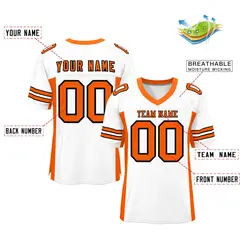 White Orange Insert Color Design Mesh Football Jersey 2