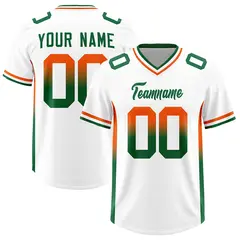 White Orange Kelly Green Gradient Sides Football Jersey 1