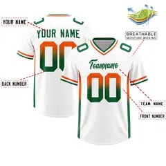 White Orange Kelly Green Gradient Sides Football Jersey 2