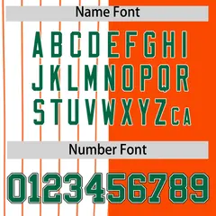White Orange Kelly Green Pinstripe Raglan Baseball Jersey 4