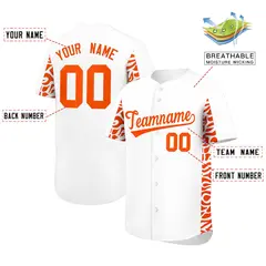 White Orange Leopard Graffiti Side Design Baseball Jersey 2