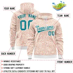 White Orange Leopard Print Varsity Full-Zip Letterman Jacket Hoodie 4