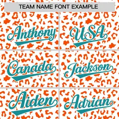 White Orange Leopard Print Varsity Full-Zip Letterman Jacket Hoodie 5