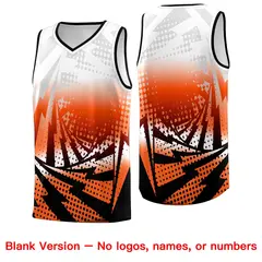 White Orange Lightning Halftone Dot Basketball Jersey 6