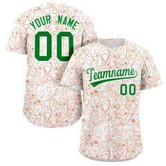 White Orange Line Art Graffiti Authentic Baseball Jersey