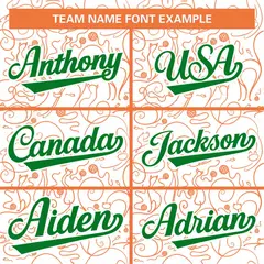 White Orange Line Art Graffiti Authentic Baseball Jersey 3