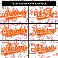 White Orange Line Graffiti Pattern Varsity Raglan Letterman Jacket 5