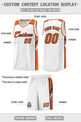 White Orange-Navy Classic Sports Uniform Basketball Jersey 2