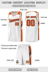 White Orange-Navy Classic Sports Uniform Basketball Jersey 2
