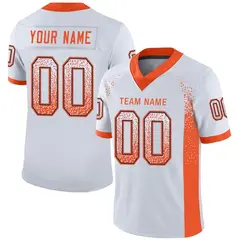 White Orange-Navy Drift Mesh Football Jersey 1