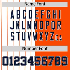 White Orange Navy Pinstripe Raglan Baseball Jersey 4