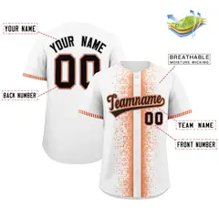White Orange Phonetic Rhythm Authentic Baseball Jersey 2