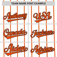 White Orange Pinstripe Two-tone Side Baseball Jersey 3