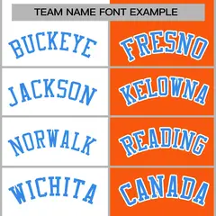 White Orange-Powder Blue Two Tone Split Varsity Full-Snap Letterman Jacket 5